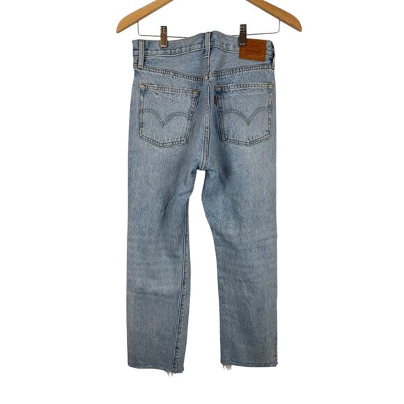 Levi 501 High Rise Light Washed Ripped Straight Jeans - 31 - Picture 2 of 5